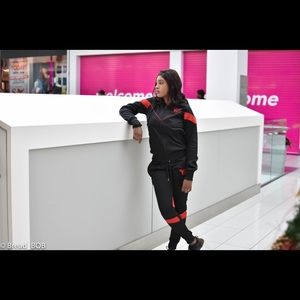 Red and black unisex sweatsuit